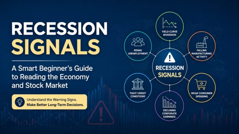 Recession signals beginner guide showing key economic indicators and stock market risks