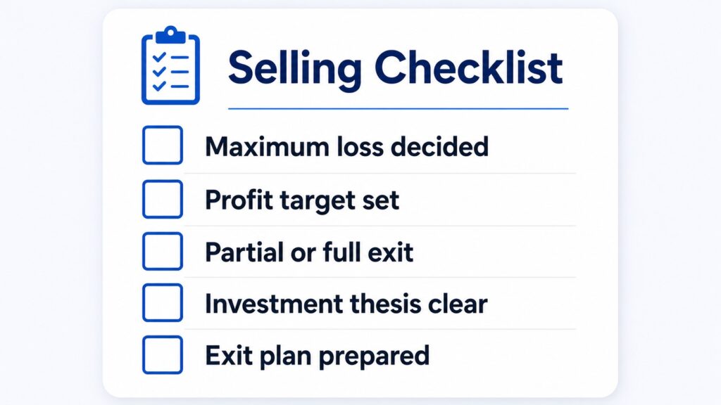 Stock investing selling checklist for beginners