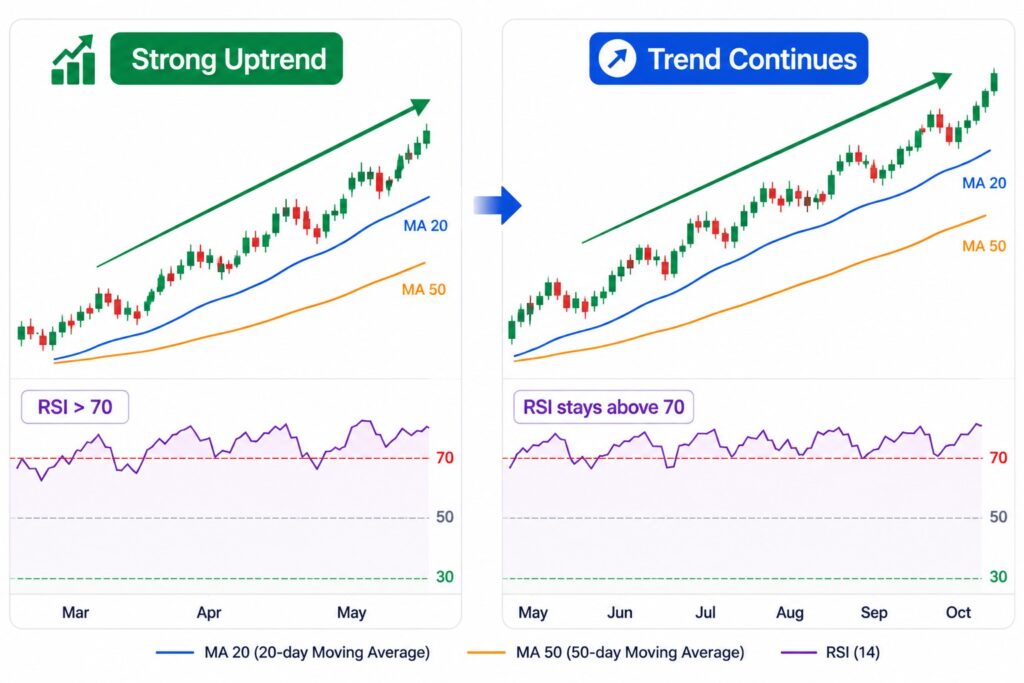 RSI should be used with trend analysis example