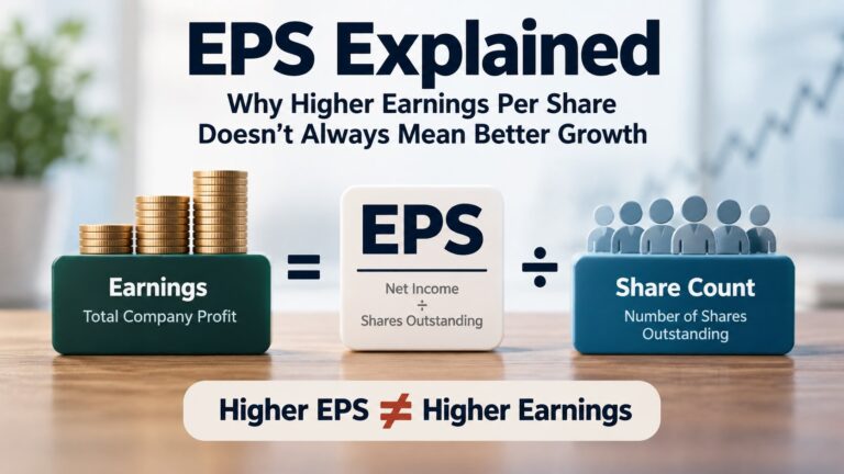 EPS explained through earnings and share count