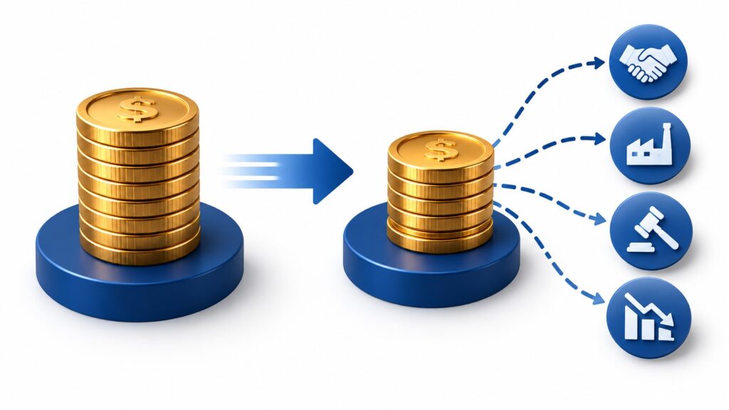 GAAP and adjusted EPS concept showing accounting adjustments removed from reported earnings
