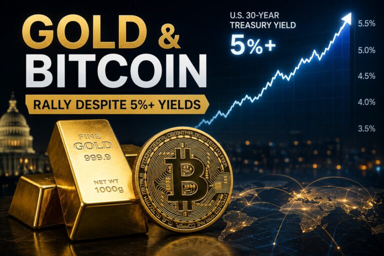 Gold and Bitcoin Rally as long-term U.S. Treasury yields remain above 5%