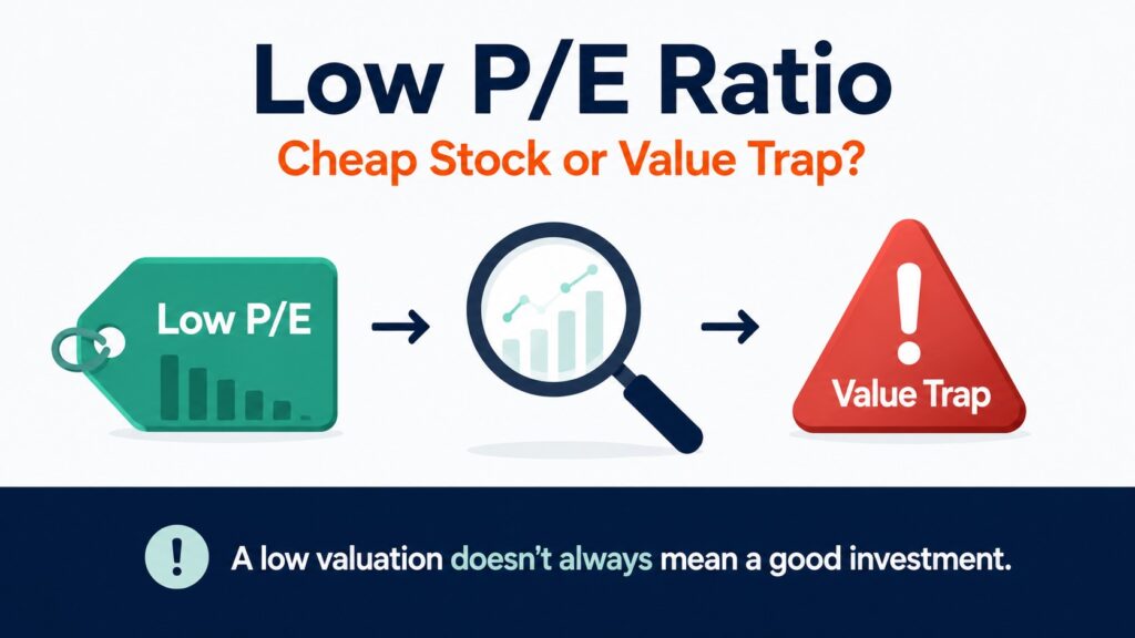 Low P/E ratio compared with a potential value trap