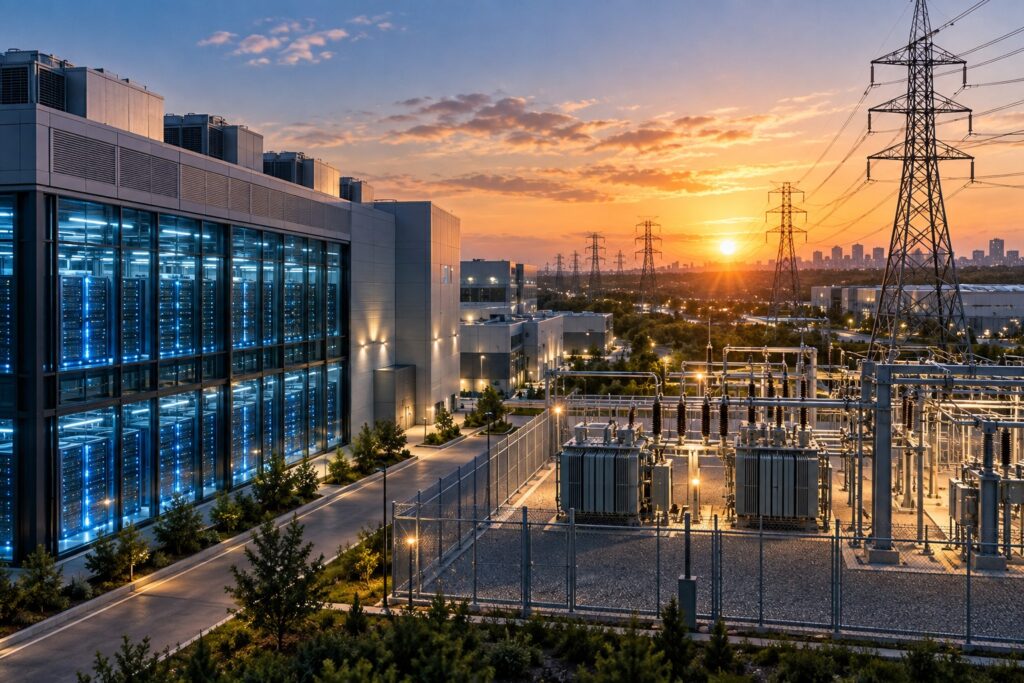 AI power bottleneck connecting data centers with grid infrastructure