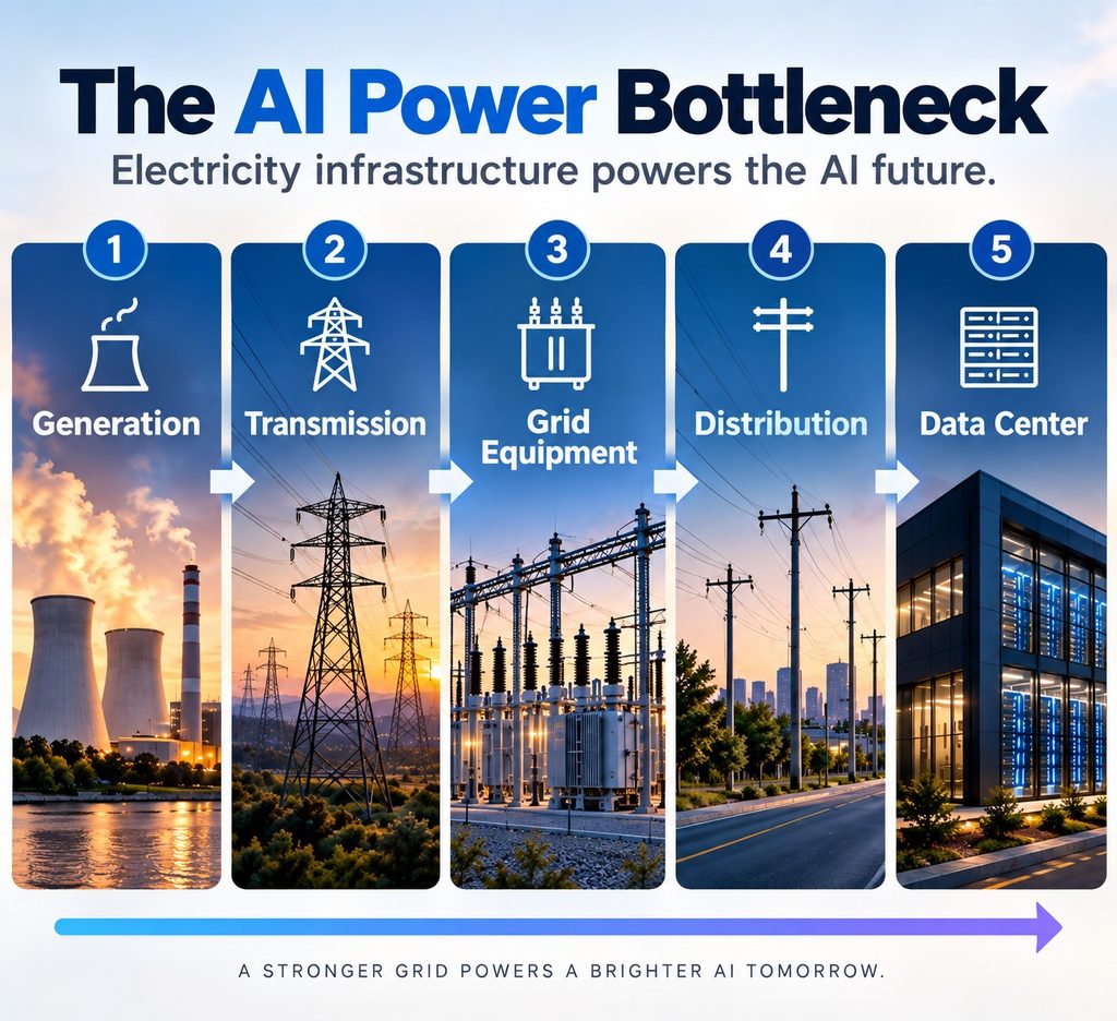 AI power bottleneck across the electricity infrastructure value chain