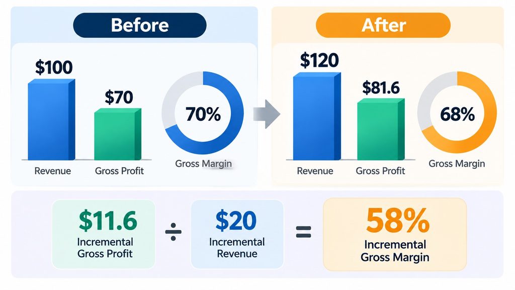 Big Tech profit margins incremental margin example