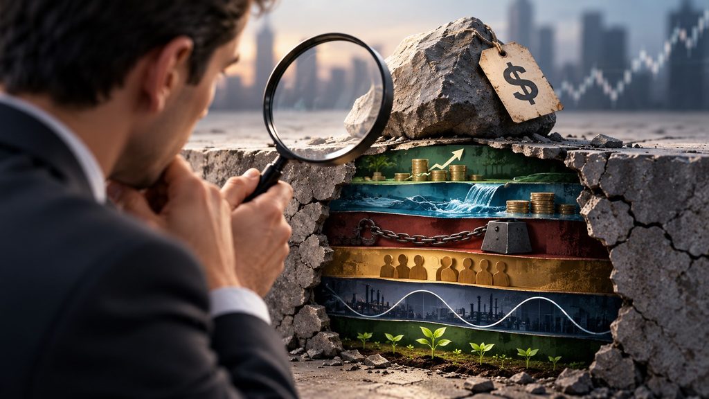 Investor examining the earnings, cash flow, debt, dilution, cyclicality, and growth behind a cheap stock valuation