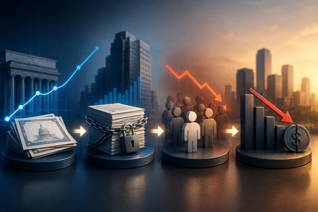 Yield curve analysis framework connecting credit conditions labor market weakness and corporate earnings