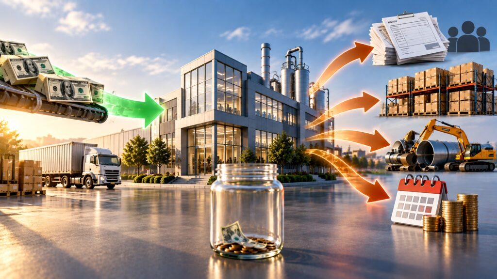 Profitable company facing a cash squeeze from inventory, capital expenditures, and upcoming obligations