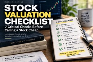 Stock Valuation Checklist with seven fundamental checks for evaluating whether a stock is truly cheap