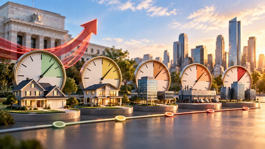 Refinancing clock showing how higher interest rates reach borrowers at different times
